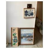 Aae077 Three Framed Original Pictures