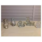 Afm004 Goebel Glass Figurines, Crystal Glass Egg & Avon Owl Bottles 
