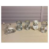 Afm005 Five Fenton Art Glass Paperweights 