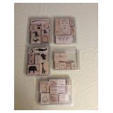 Afm013 Five Sets Of Stampin Up! Rubber Stamps 