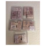Afm015 Five Sets Of Stampin Up! Rubber Stamps