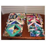 Afm026 Ten Vintage Hawaiian Patchwork Quilt Floor Mats