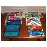 Afm027 Eleven Vintage Hawaiian Patchwork Quilt Floor Mats 