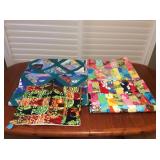 Afm035 Five Vintage Hawaiian Patchwork Quilt Blankets 