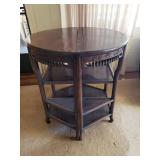 KVE039 - Vintage Wood Convertible Table w/Shelves