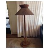 KVE049 - Tall Vintage Wood Floor Lamp w/Lamp Shade