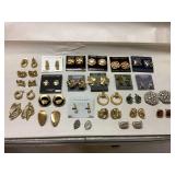 Kve060 Twenty-Six Pairs of Costume Jewelry Clip On Earrings - Trifari, Ginevchy & More