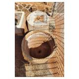 KVE062 - Pair of Large 15" x 13" Round Cement Planters