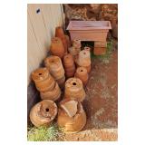 KVE072 - Large Selection of Terra Cotta Clay. Cement & Plastic Pats/Planters