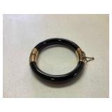 Kve110 14K Oriental Black Stone Bangle Bracelet