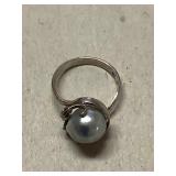 Kve115 14k Light Blue Pearl Ring
