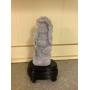 Kve038 Lavendar Jade? Buddha Figurine On Wooden Stand