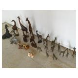 WLE007 - Large Giraffe Collection - Wood, Ceramic, Plaster, Iron, Metal