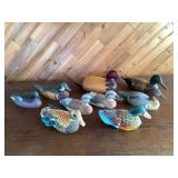 Wle010 Nine Wooden Decorative Duck Decoys