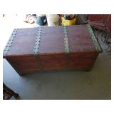 WLE044 - Vintage Cedar Chest w/Copper Straps & Brass Tacks