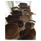 WLE055 - Huge Lot of Vintage Monkeypod Wood Bowls & More