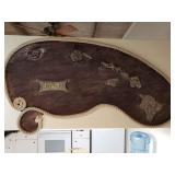 WLE091 - Large Wood/Rope Hawaiian Folk Art Wall Hanging- Hawaiian Islands