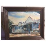 Wle110 Original Framed Oil Painting "Scene in Waimea" by Robsen, 1973