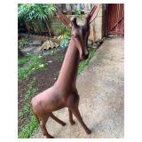WLE118-Beautful Solid Wood Giraffe Sculpture