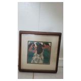 WLE133 - "Three Wahines" Print by Caridad Sumile 1984, Signed By Artist - Koa Frame