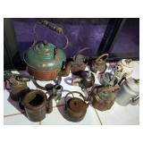 WLE151 - Lot of Vintage Teapots & a Burner - See Description