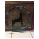 Wle154 - Hanging Stained Glass Decor - Doberman