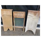 WLE217 - Trio of Vintage Washboards Wood/Glass