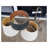 WLE253 - Trio of Lamp Shades & Hanging Light Fixture