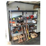 Wle291 Two Metal Shelves & Mystery Tool Lot