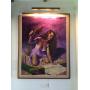 WLE003 - Original James Goss Painting - Polynesian Woman Pounding Kapa w/Spotlight