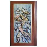 This lot contains a 26" x 46" wooden framed original painting signed by artist Pratoome,  frame need