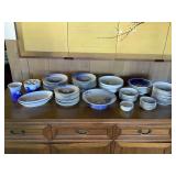 Awp015 B & G Blue & White Floral Porcelain Dish Set Made In Denmark