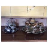 Awp027 Silver Plate & Brass Toned Tea Pots, Chalices, Trays & More!