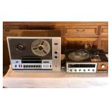 AWP072 -Vintage Kenwood AM/FM Stereo Receiver + Sanyo Reel-to-Reel Tape Recorder