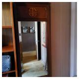 AWP079 - Large 49" x 20.5" Wood Asian Motif Design Mirror - VERY HEAVY