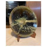 AWP104 Exotic Hand Made Ceramic Decorative Plate w/Stand