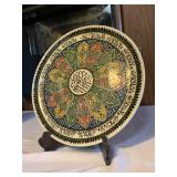 AWP106 Exotic Arabic Painted Ceramic Plate w/Display Stand