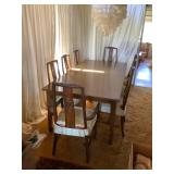 Awp134 Gorgeous Vintage Oriental Style Carved Wooden Dining Table & Chairs Set