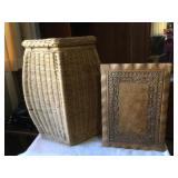 AWP170 - Rattan Basket and Mini Wood Table