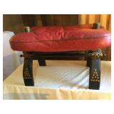 AWP185 - Vintage Egyptian Leather Saddle Stool