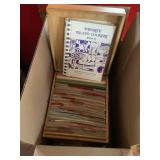 Awp272 Wooden Box Of Recipe Cards & Various Cookbooks 