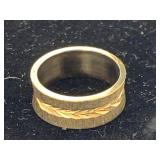 AWP302-14k Etched Gold Ring