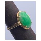AWP303-14k Gold Jade Ring