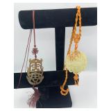 AWP311-Super Pair Of Jade Pendant Necklaces
