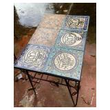 AWP316 - Unique Wrought Iron Table w/Ceramic Tiles Surface