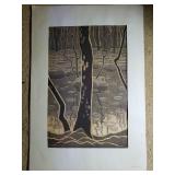 AWP352 - Saihoji in the Rain-Shigure by Shiro Kasamatsu Woodblock Print 113/200