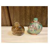 Awp369 Two Vintage Chinese Snuff Bottles - One Reverse Painted