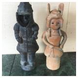 AWP377 - Pair of Vintage Japanese Haniwa Terra Cotta Clay Figures
