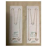 Awp411 Two 14Kt Gold Necklaces 16”l
