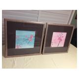 Mms044 Pair Of Framed Orchid Flower Pictures 
